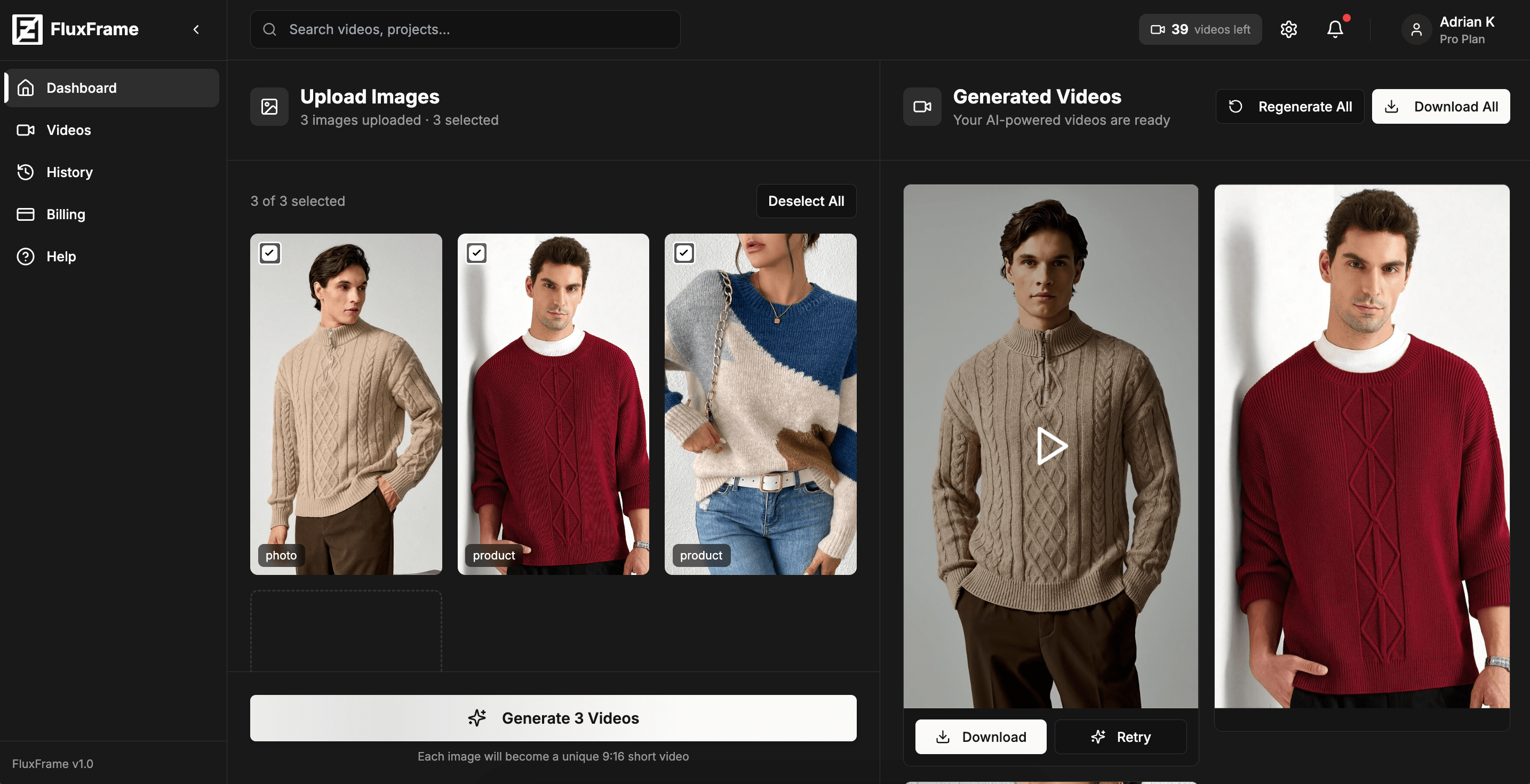 FluxFrame Product Demo